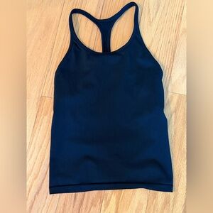 Athleta Black Racerback Ribbed Tank